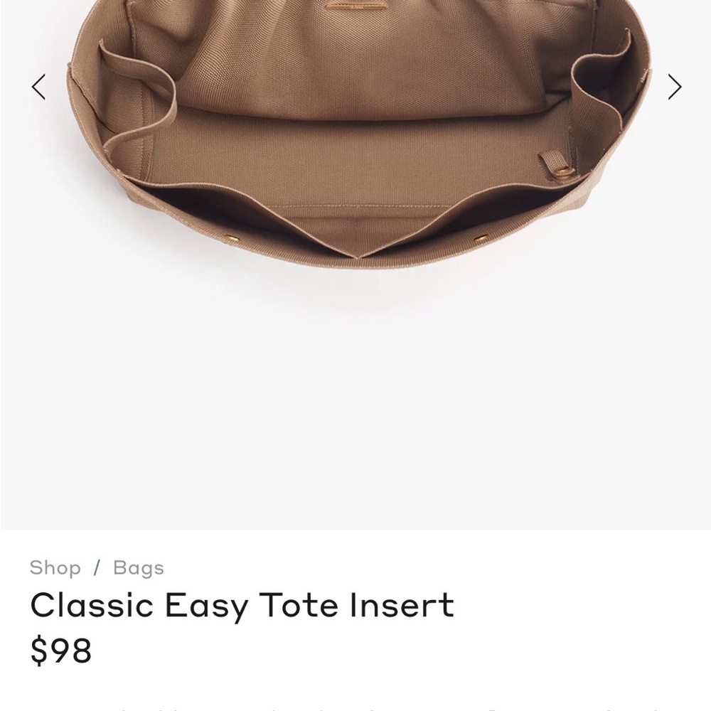 Cuyana Dark Olive Leather Tote Bag w/ Tote Insert - Picture 8 of 10